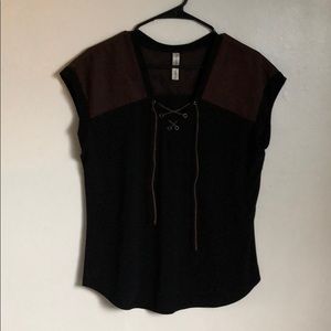 Black and brown blouse